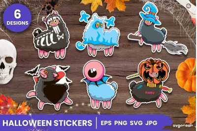 Halloween Lama Stickers