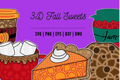 3D Fall Sweets SVG Bundle