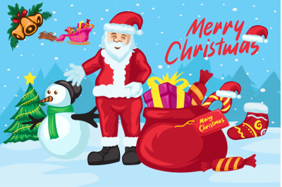 Christmas character sets graphic  template