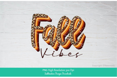 Fall Vibes PNG | Leopard Heart Print Fall vibes Sublimation PNG