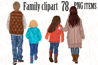 Family Clip Art,Custom Family clipart Fall Family Mug design