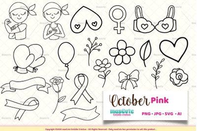 October pink, svg bundle,Coloring page