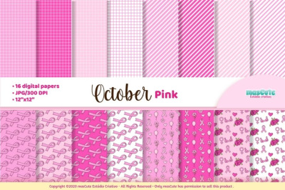 October pink digital paper