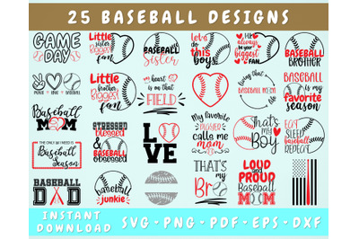 Baseball Quote SVG Bundle&2C; 25 Designs&2C; Baseball Sayings SVG Cut Files