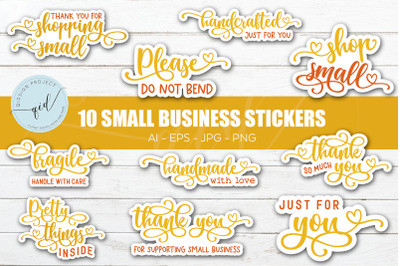 10 Small Business Stickers for Insert and Packaging Orders