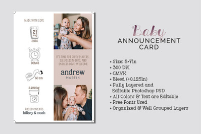 Baby Announcement Card