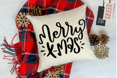 Merry Xmas SVG Christmas Lettering Quote