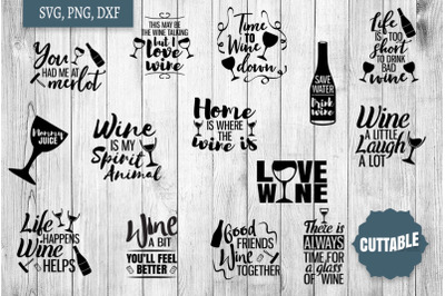 Wine Quote Bundle, Wine SVG Cut Files, Wine Quotes, Wine Lover Bundle