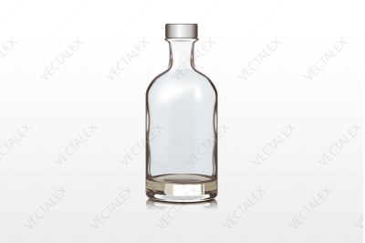 Mockup Glass Bottle Silver Cap