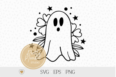 Cute ghost svg, Floral ghost svg, Kids Halloween svg