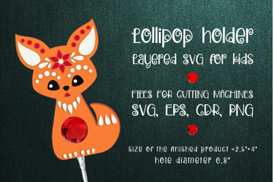 Fox Lollipop Holder template SVG