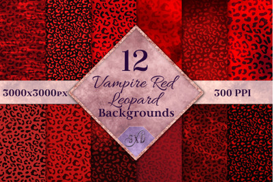 Vampire Red Leopard Print Backgrounds - 12 Image Textures