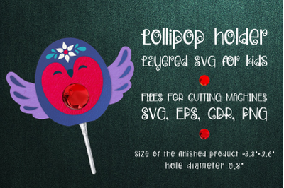 Bird Lollipop Holder template SVG