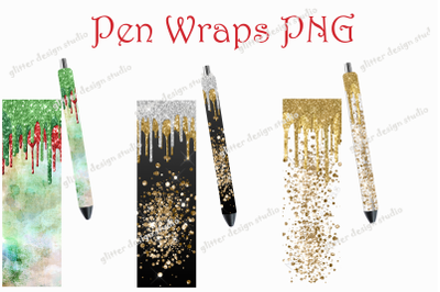 Pen Wraps Template, Glitter Drip Pen Wrap Design, Pen Wraps Bundle,