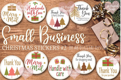 Small Business Printable Christmas Stickers for Packaging