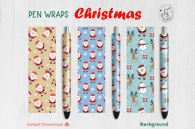 Christmas Santa Claus Pen Wraps File Set