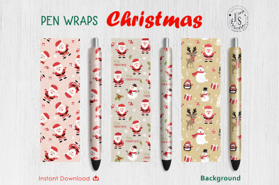 Christmas Santa Claus Pen Wraps File Set