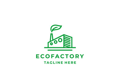 Line art Eco nature Factory&nbsp;logo design. Modern industrial logo design