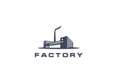 Factory building logo design. Modern industrial logo design