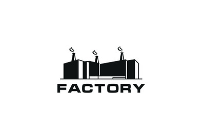 Factory building logo design. Modern industrial logo design