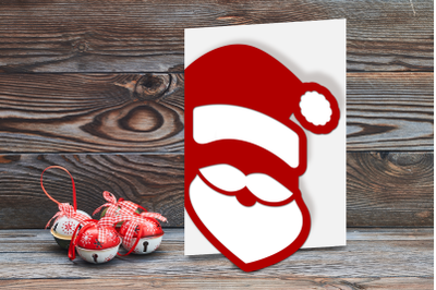 Santa Claus Face Papercut Card | SVG | PNG | DXF | EPS