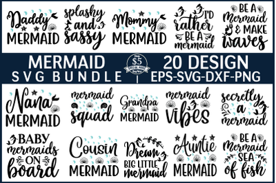 Mermaid svg bundle t shirt designs for sale!