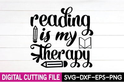 reading is my therapy svg