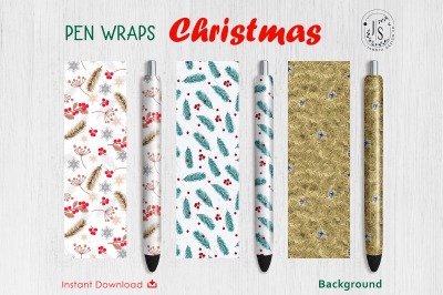 Christmas Tree Pen Wraps File Set