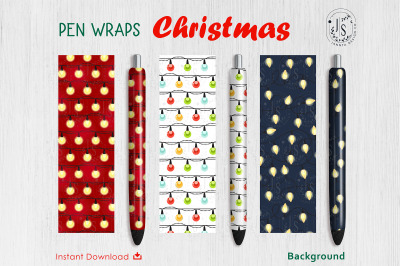 Christmas Garland Lights Pen Wraps File Set