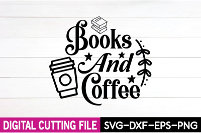 books and coffee svg