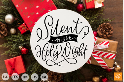 Silent Night Holly Night SVG