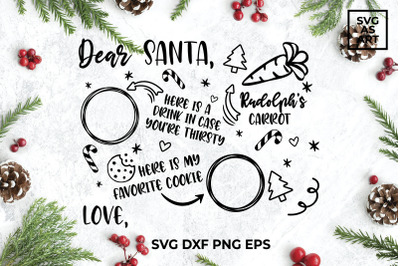 Dear Santa Cookies And Milk SVG Tray Print Kids Christmas