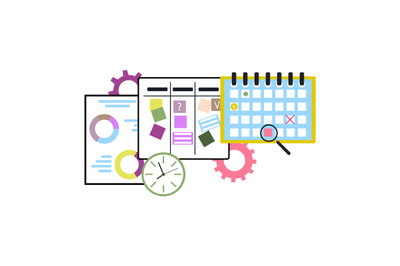 Agile business concept, plannning and analyze time schedule