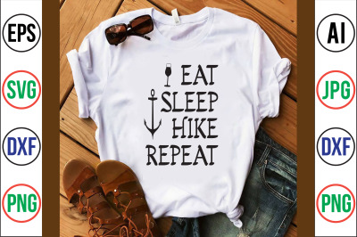 eat sleep hike repeat svg cut file