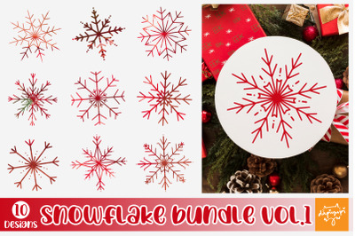 Snowflakes Clipart Christmas Ornament Bundle Snow SVG