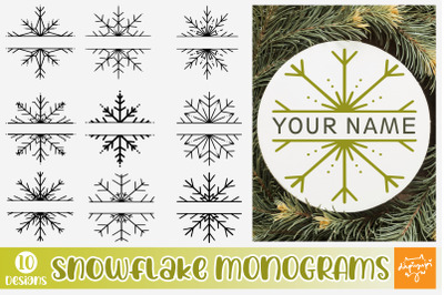 Snowflake Monogram Christmas Winter SVG