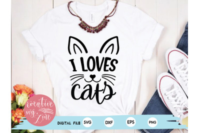 iloves cats svg