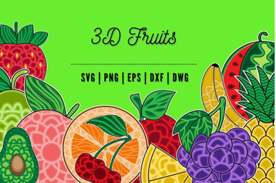 3D Fruits SVG Bundle