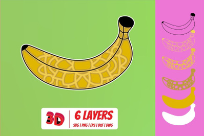 3D Banana SVG Cut File