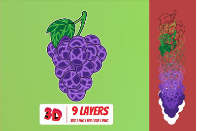 3D Grape SVG Cut File