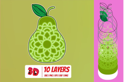 3D Pear SVG Cut File