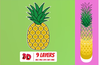 3D Pineapple SVG Cut File