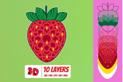 3D Strawberry SVG Cut File