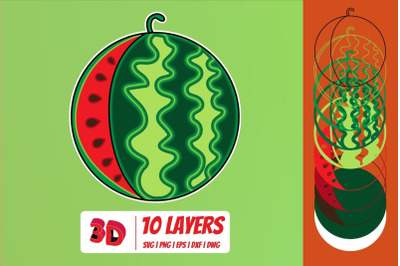 3D Watermelon SVG Cut File