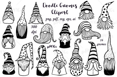 Doodle gnomes clipart