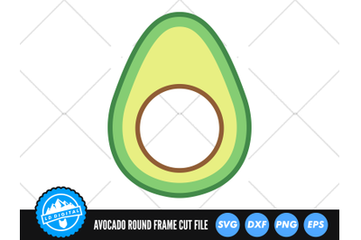 Avocado Monogram SVG | Kawaii Fruit SVG | Round Name Frame SVG