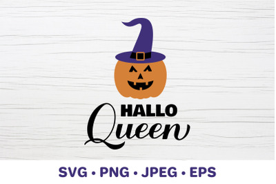 Halloqueen lettering. Hallo queen.  Funny Halloween quote.