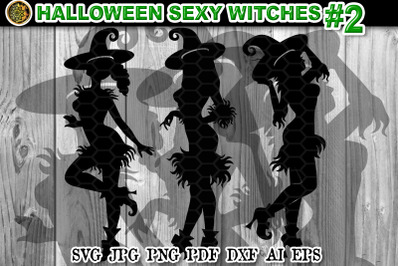 Halloween Sexy Witches SVG Clipart V-2