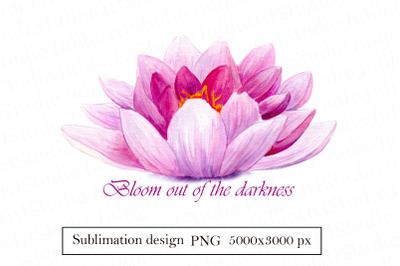 Lotus watercolor Flower, Watercolor Sublimation Design png