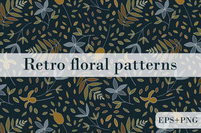 Retro floral pattern collection